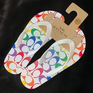 Coach Shoes New Coach Zak Flip Flop In Rainbow Signature Size